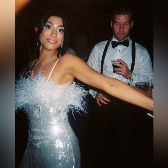 Audrey Adele Adelaide Feather & Sequin Mini Dress - Picture 2 of 2